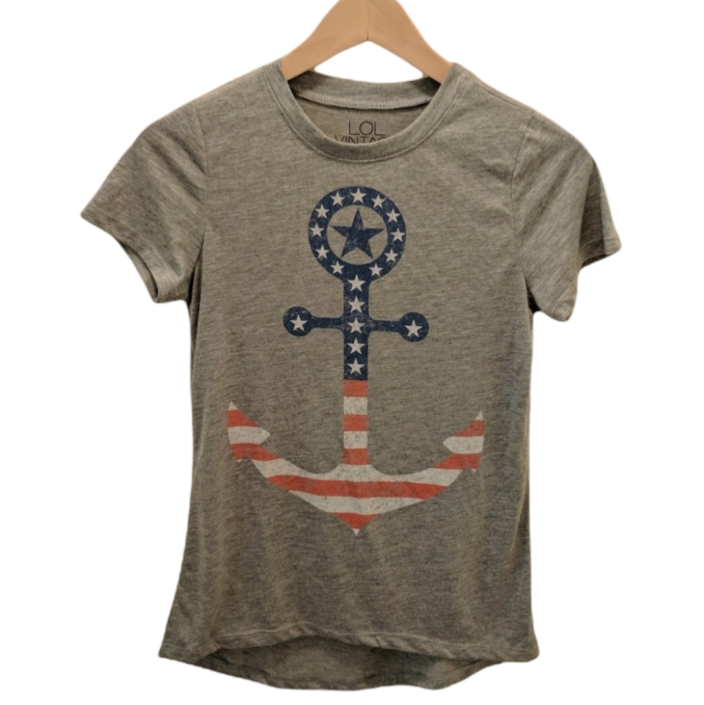 5/$20 LOL Vintage | Gray USA anchor tee XS NWT